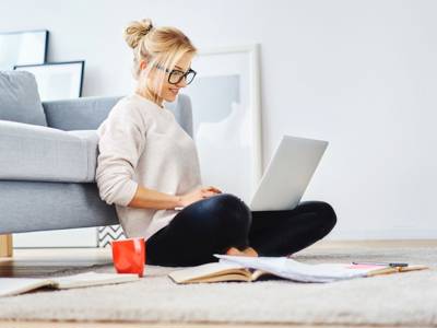 Lady On Laptop Casual Mortgages