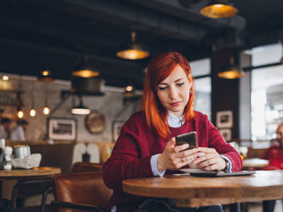 Redhead Woman In Coffee Shop TN