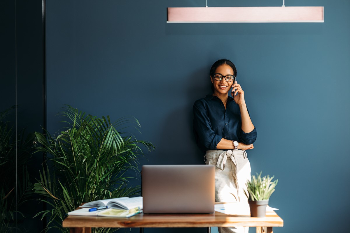 Woman Talking On Her Phone Carousel Home