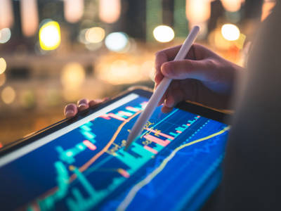 Person working on graph